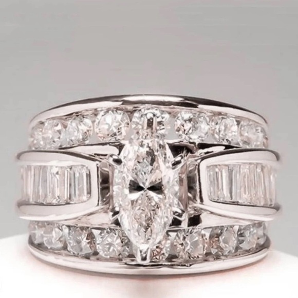 ROSE BRIDAL WEDDING RING GG5 - Picture 2 of 10